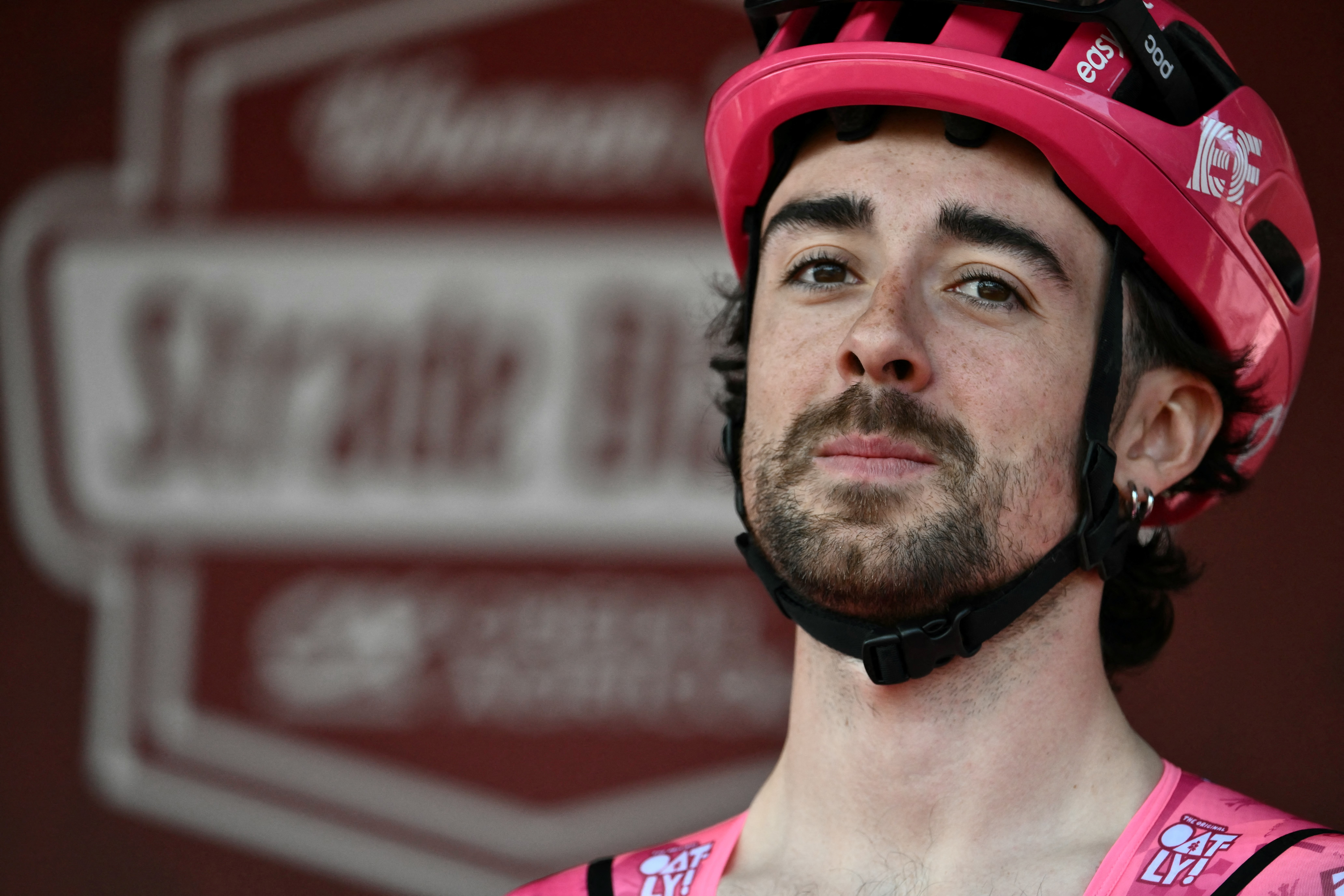 Ben Healy, Irish cyclist on Team EF Education, at the Strade Bianche race.
